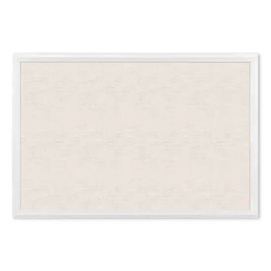U Brands&trade; White 30'' x 20'' Framed Linen Bulletin Board {1}