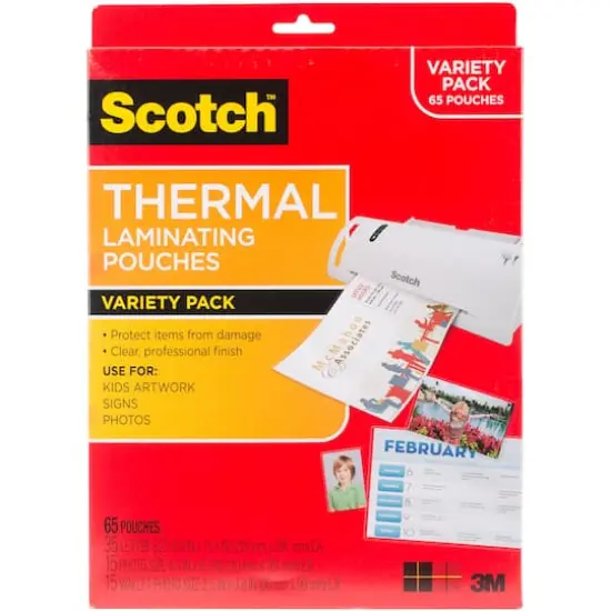Scotch&reg; Thermal Laminator Pouches Variety Pack {1}