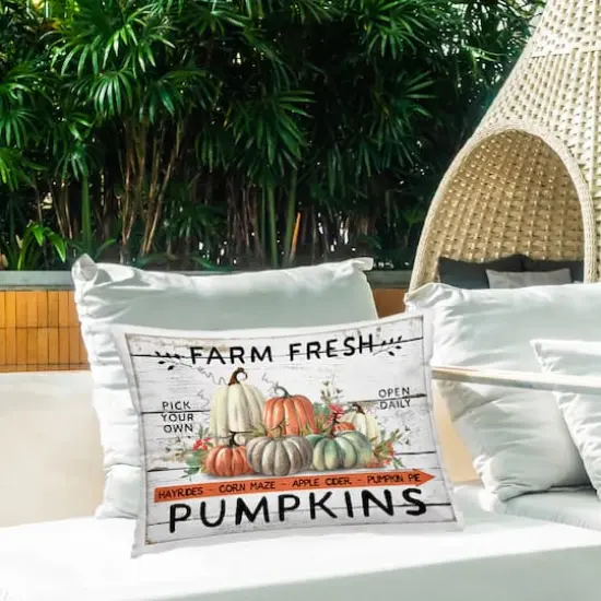 Stupell Industries Fresh Pumpkin Mound Outdoor Printed Pillow {3}