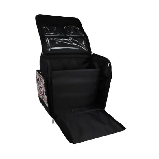 Everything Mary Brown Floral Deluxe Collapsible Rolling Craft Bag {9}