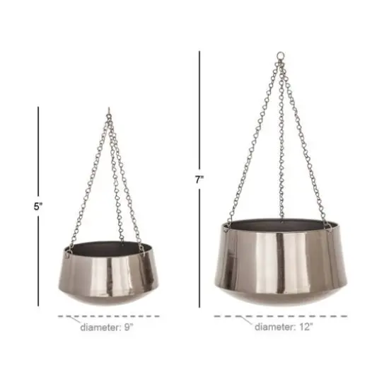 Black Metal Glam Planter Set, 5" & 7" {5}