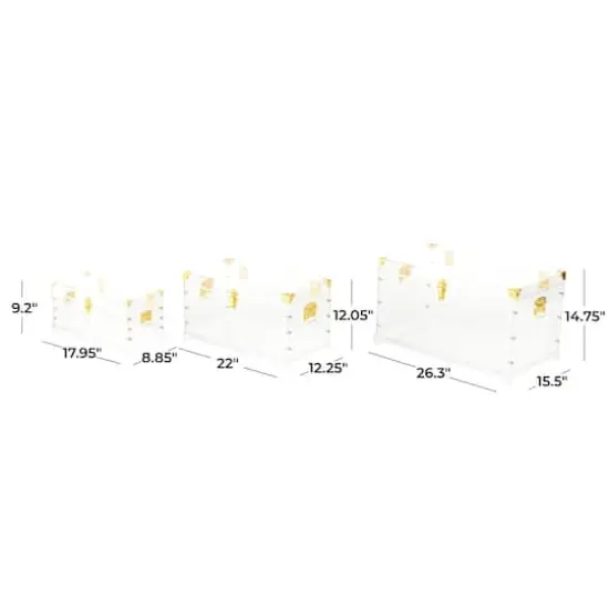 Clear & Gold Acrylic Trunk Set {8}