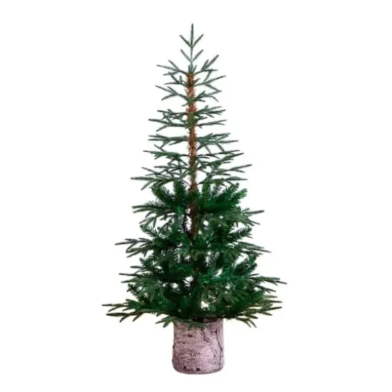 5ft. Unlit Woodland Fir Artificial Christmas Tree in Decorative Planter {1}