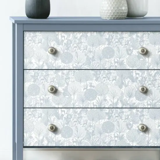 Roommates Forest Friends Peel & Stick Wallpaper Blue/White {7}