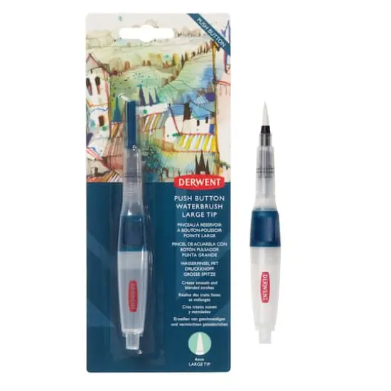 Derwent&reg; Large Tip Push Button Waterbrush {6}