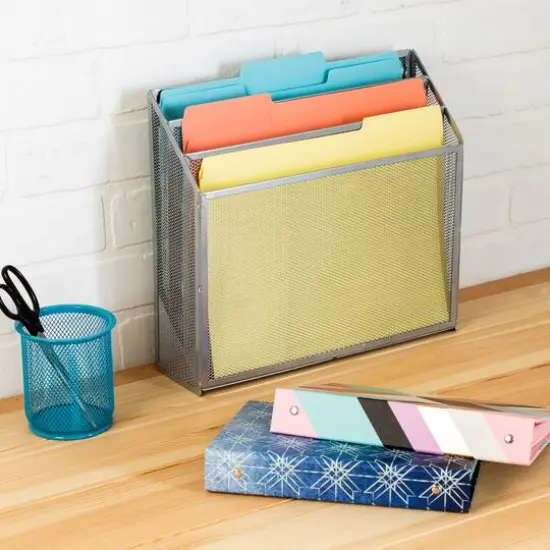 Honey Can Do Silver Mesh Vertical File Sorter {3}