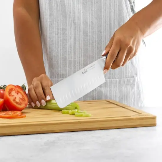 JoyJolt&reg; 7" High Carbon Steel Nakiri Knife {3}