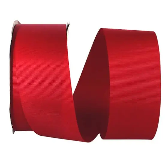 The Ribbon Roll 2.25" x 50yd. Grosgrain Allure Solid Ribbon Scarlet {1}