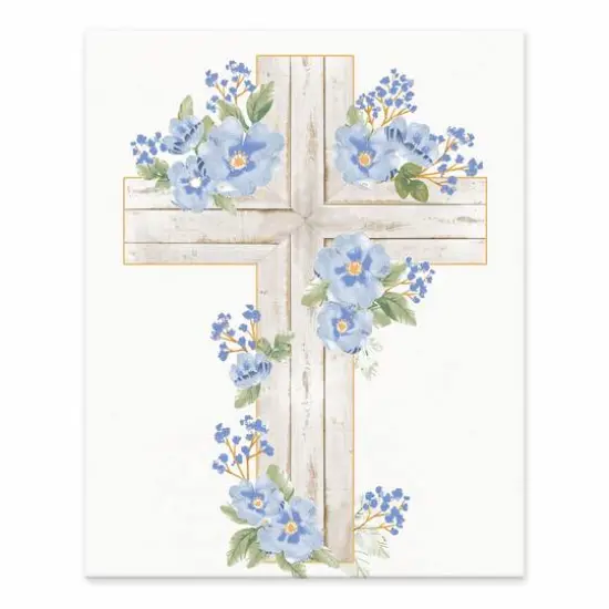 Reformed Rose Easter Cross 8" x 10" Tabletop Canvas {1}