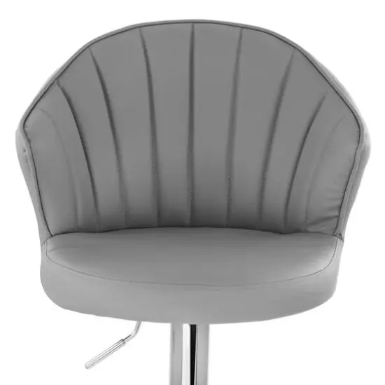 Elama Dark Gray Shell Faux Leather Bar Stool, 2ct. {8}