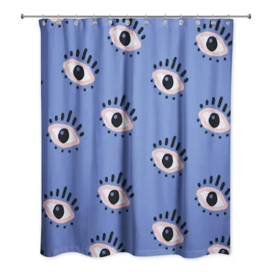 Eyeball Pattern Shower Curtain Blue {1}