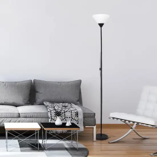 Simple Designs 70" Torchiere Floor Lamp Black {6}