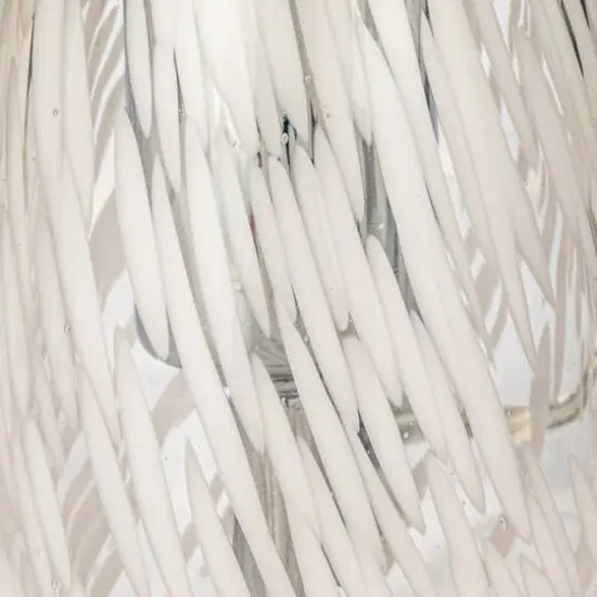 Hello Honey&reg; 7.75" White Round Blown Glass Mushroom Shaped Table Lamp with Inline Switch {9}