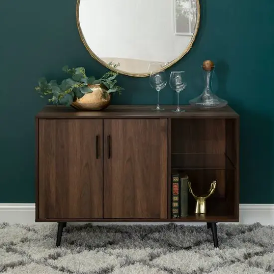 Walker Edison 44" Dark Walnut Mid Century Modern Buffet {5}