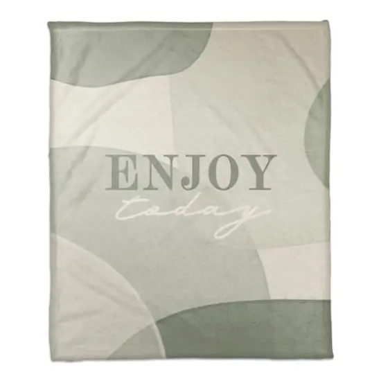 50" x 60" Enjoy Today Coral Fleece Throw Blanket {1}