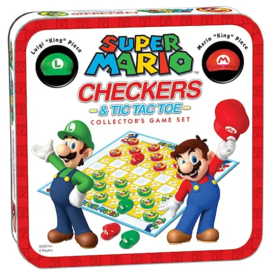 USAopoly&trade; Super Mario&trade; Checkers & Tic Tac Toe Collector's Game Set {3}