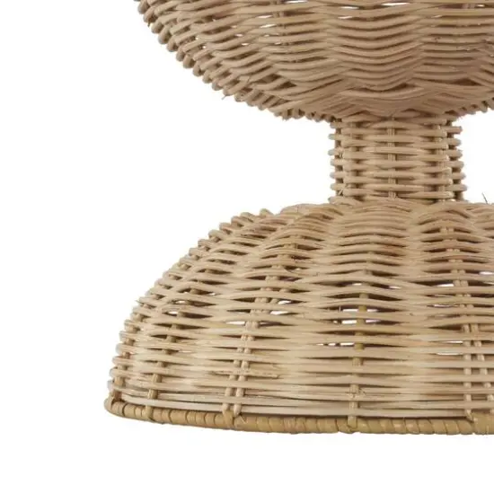 16.25" Brown Rattan Hourglass Vase with Dome Base {6}