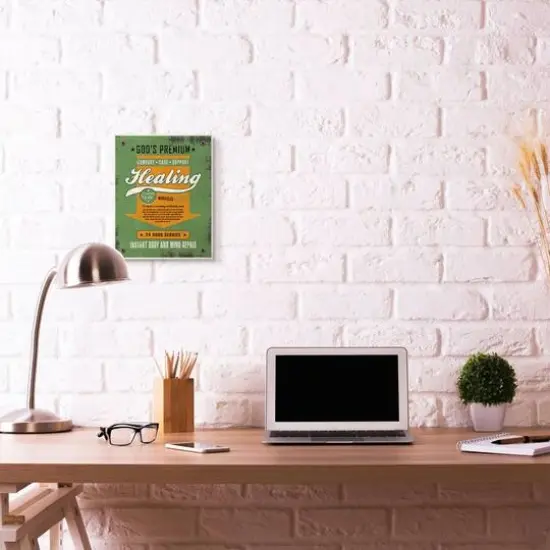 Stupell Industries Healing Miracles Religious Retro Wooden Wall Plaque {3}