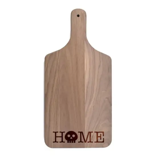 17" Home Skull Walnut Paddle Cutting Board {1}