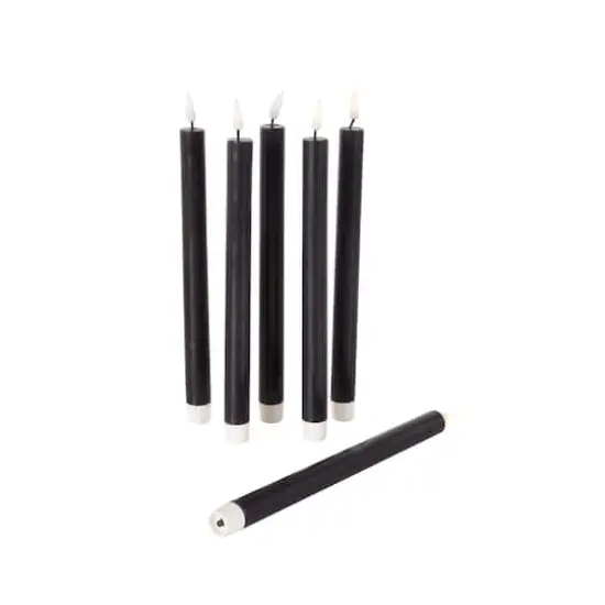 11" Flameless Wax Candles with Remote Control, 6ct. Black {4}