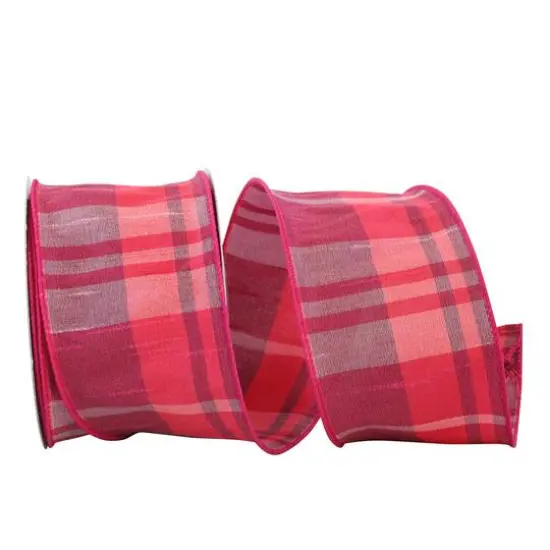 JAM Paper 2.5" x 10yd. Wired Sherbet Plaid Ribbon {1}