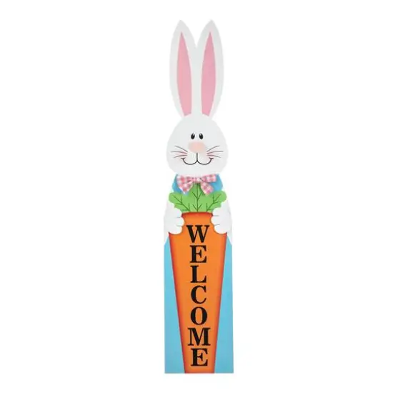 Glitzhome&reg; 42" Easter Wooden Bunny Welcome Porch Sign {1}