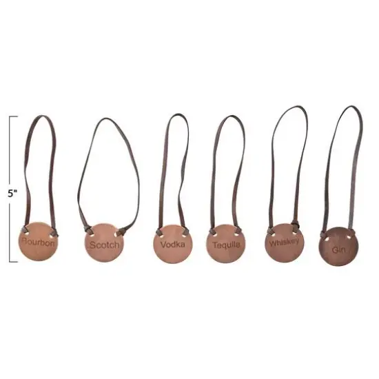 Hello Honey&reg; Buffalo Leather & Cast Iron Engraved Metal Bottle Tag Set {1}