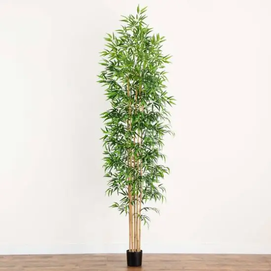 10ft. Green Artificial Bamboo Tree with Real Bamboo Trunks {8}