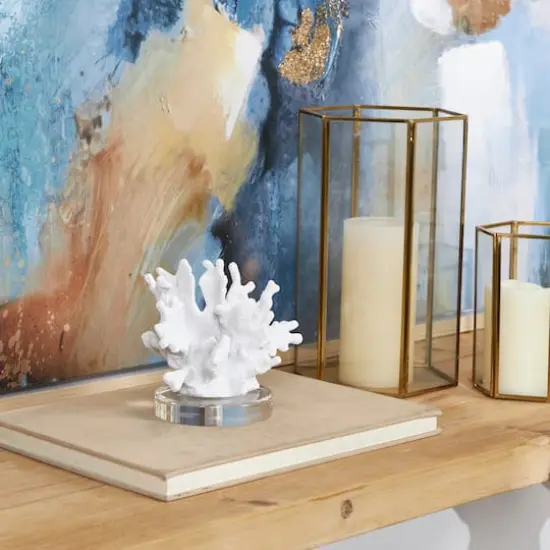 6" White Textured Coral Sculpture {3}