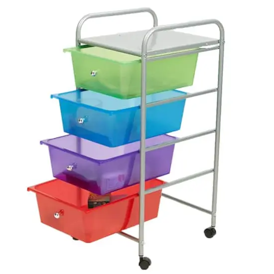 Mind Reader 30.2" Multicolor 4-Drawer Storage Trolley Rolling Cart {3}