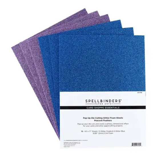 Spellbinders&reg; Peacock Feathers Purple & Blue Glitter Foam Sheets, 8.5" x 11" {1}