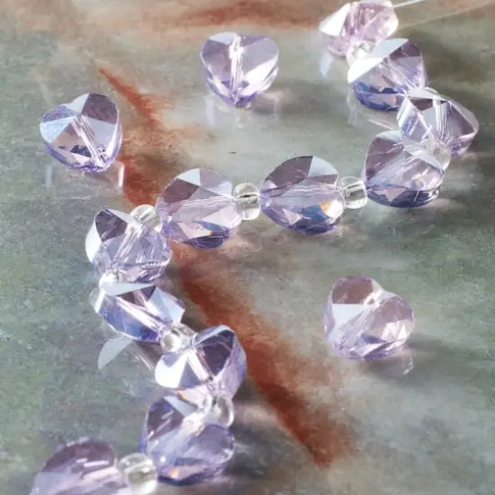 Purple Glass Heart Beads, 10mm by Bead Landing&trade; {3}