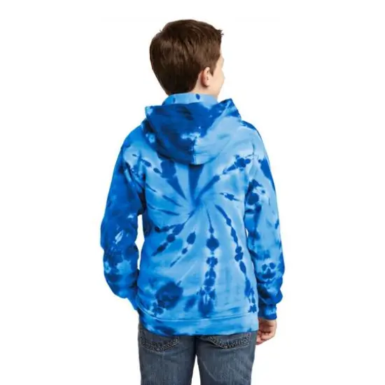 Port & Company&reg; Youth Tie-Dye Pullover Hooded Sweatshirt Royal {6}