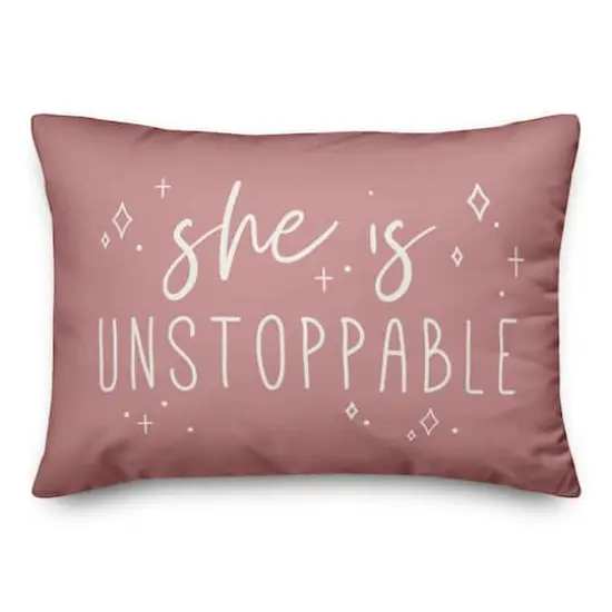 She Is Unstoppable 20" x 14" Throw Pillow {1}