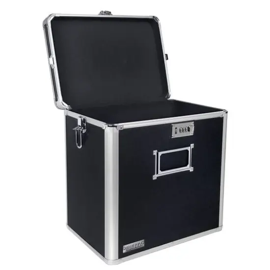Vaultz Black Vinyl Record Storage Case {3}