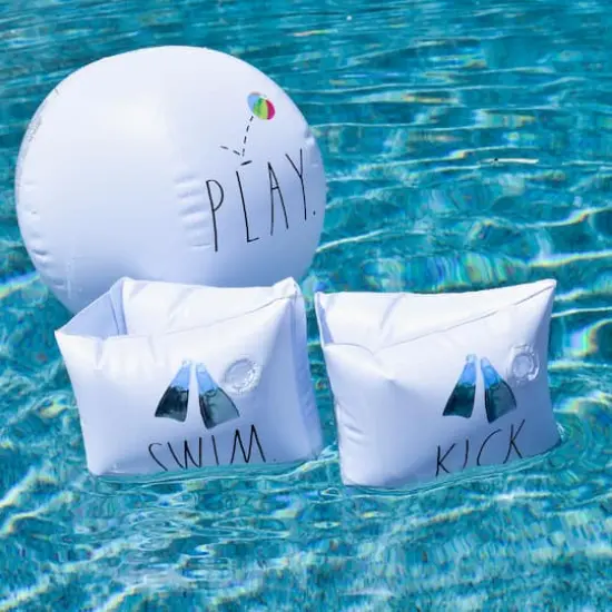 Rae Dunn Swim Kick Play Water Wings & Beach Ball Set {3}