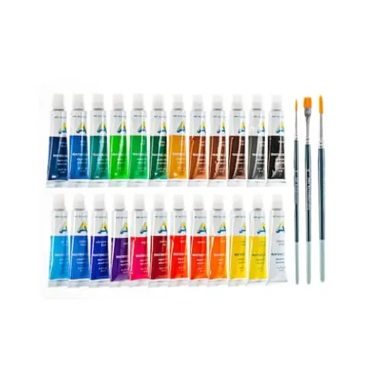 Art Alternatives Economy Watercolor 24-Color Paint Set, 12mL Tubes {5}