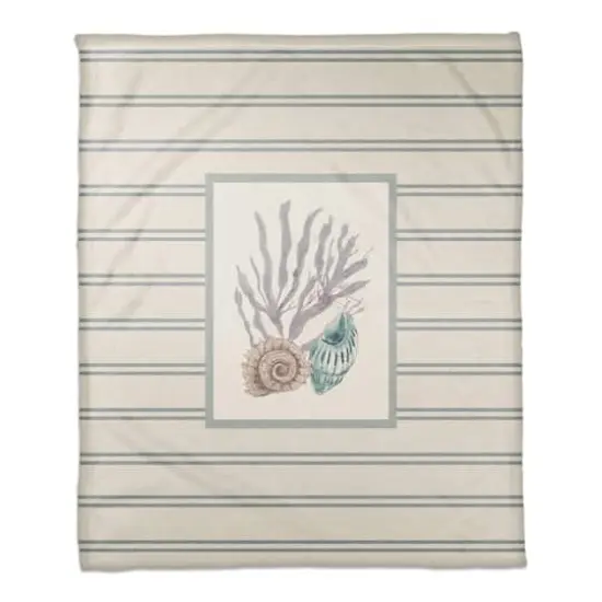 Snail and Banded Tulip Shell 50" x 60" Coral Fleece Blanket {1}