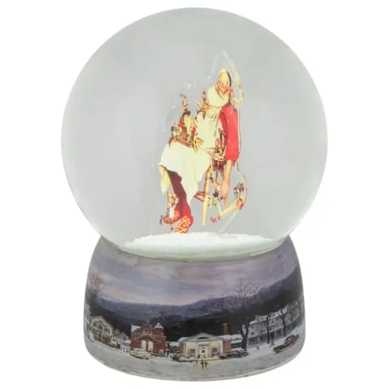 6.5" Norman Rockwell Santa and His Helpers Christmas Snow Globe {7}