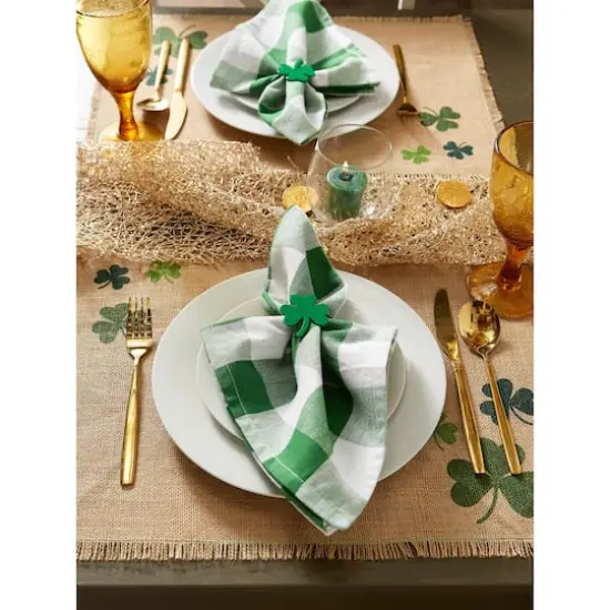 DII&reg; Buffalo Check Oversized Napkin, 6ct. Shamrock Green/White {8}