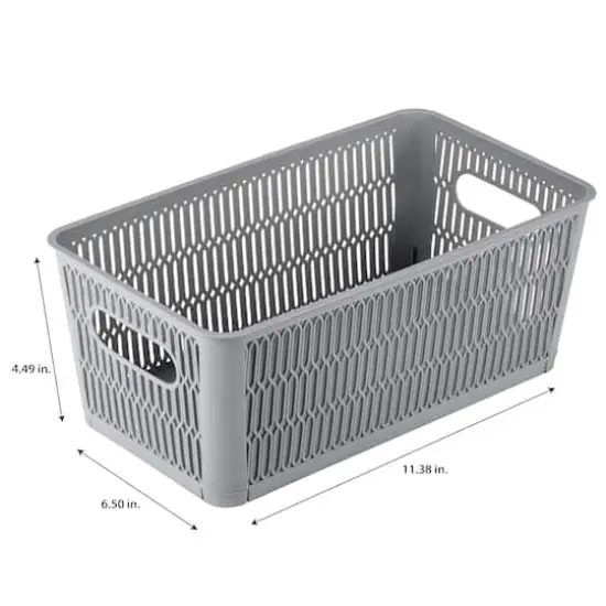 Simplify Slide 2 Stack It Small Storage Tote Baskets, 2ct. Gray {4}