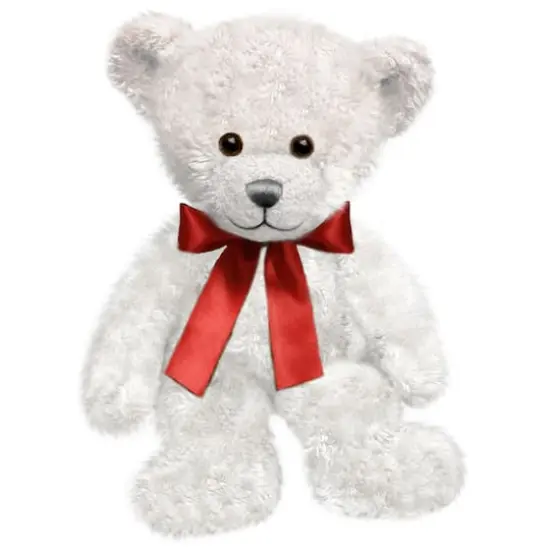 First and Main White Spencer Bear Plush Stuffed Animal {1}
