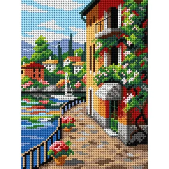 Orchidea Needlepoint Canvas For Halfstitch Without Yarn Sunny Seaside - Printed Tapestry Canvas {1}