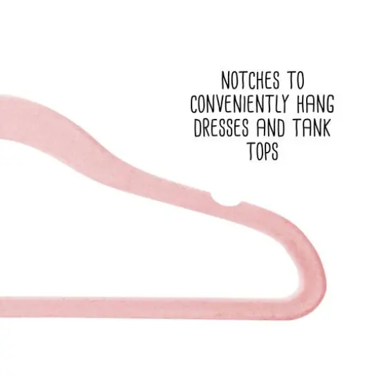 Honey Can Do Pink Slim Profile Rubber Kids Hangers, 10ct. {7}