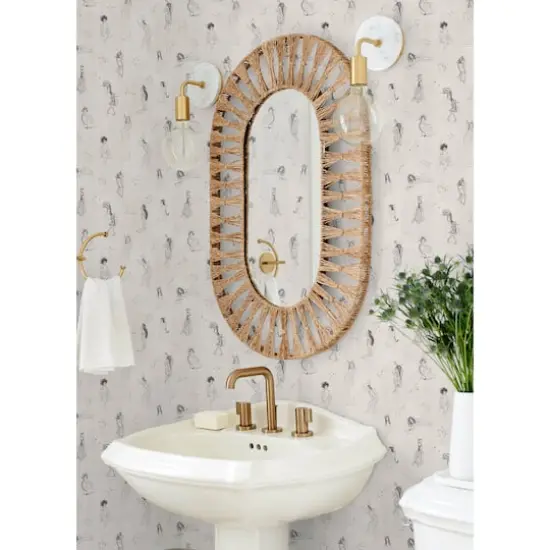 Mr. Kate Luna Zodiac Cream & Graphite Toile Peel & Stick Wallpaper {3}