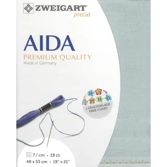 Zweigart&reg; Belfast Fein-Aida 18 Count Pre-Cut Fabric Smoky Blue {1}
