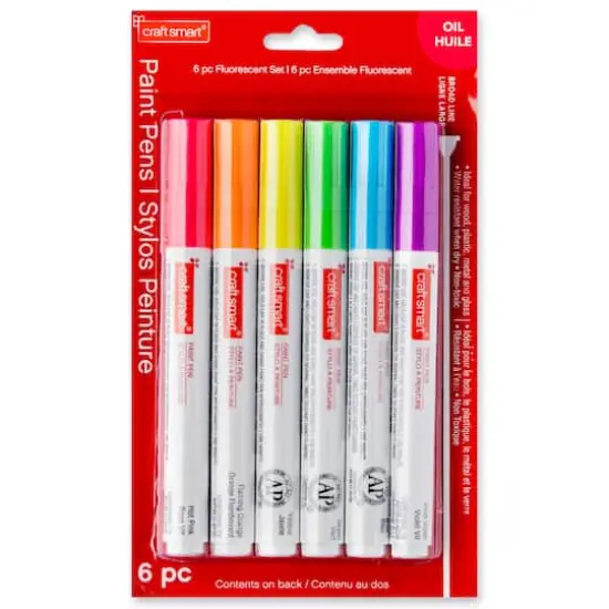 Fluorescent Broad Line Paint Pen Set by Craft Smart&reg; {3}