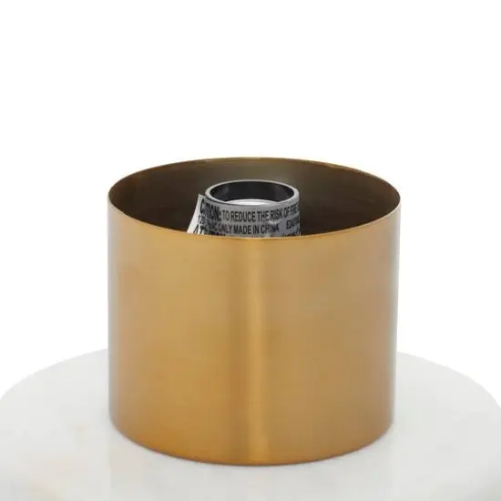 14" Gold Metal Modern Table Lamp {6}