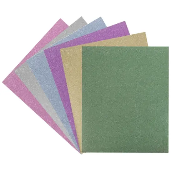 JAM Paper 2-Pocket Plastic Glitter Folders, 6ct. {1}