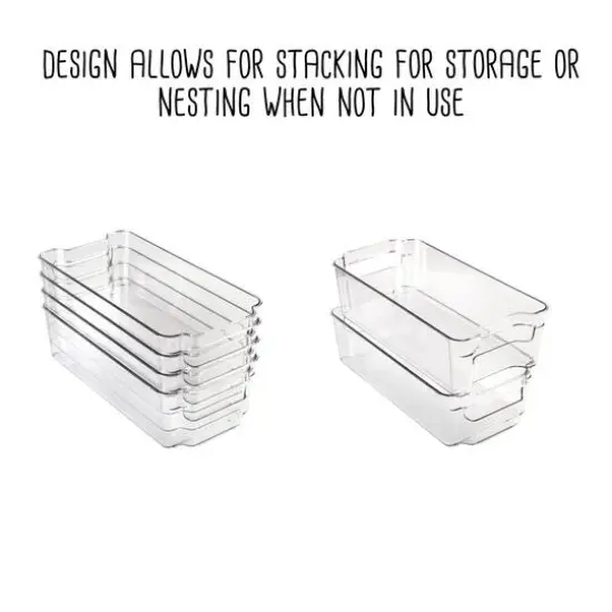 Honey Can Do Clear BPA-Free Stackable Refrigerator Organizer Storage Bins Set {16}